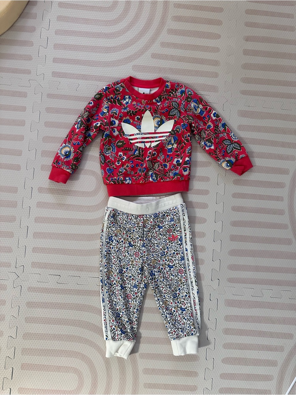 Adidas originals floral toddler crew set